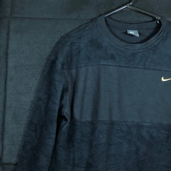 Nike Womens Sweatshirt Black Gold Icon Clash Therma Fleece Crew Stretch Small - Picture 4 of 12
